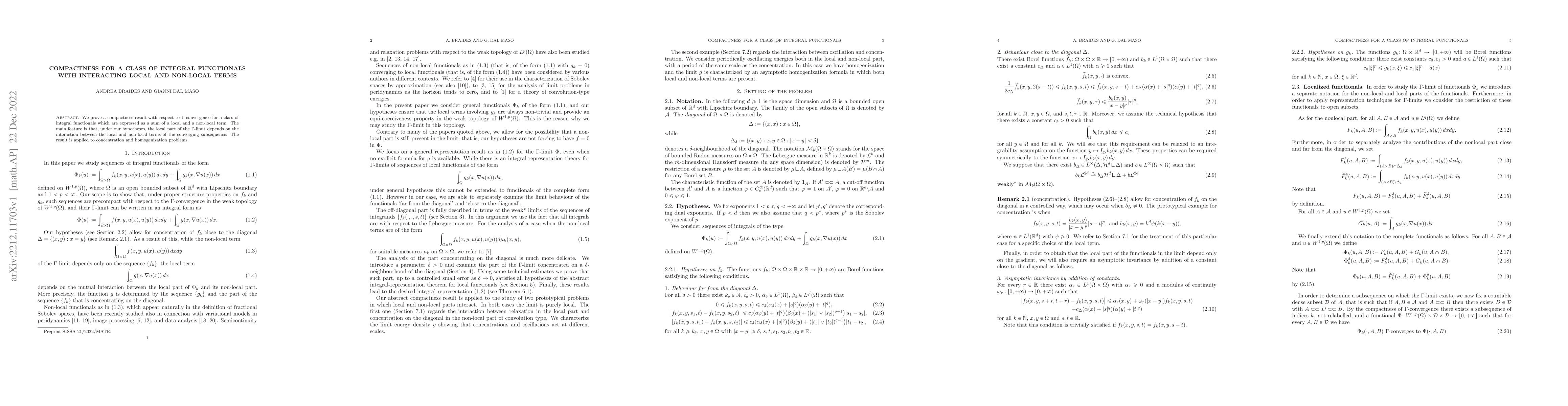 Thumbnail for Compactness for a class of integral functionals with interacting local
  and non-local terms