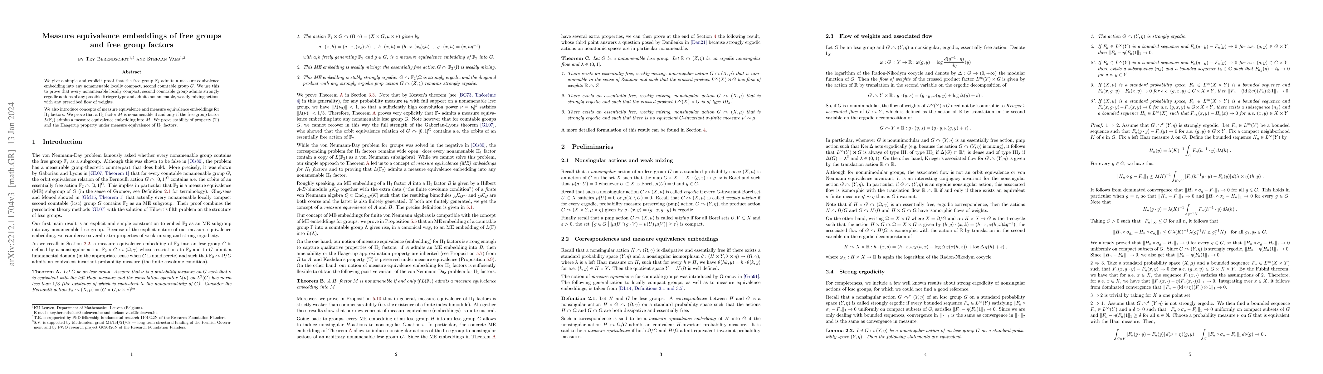 Thumbnail for Measure equivalence embeddings of free groups and free group factors