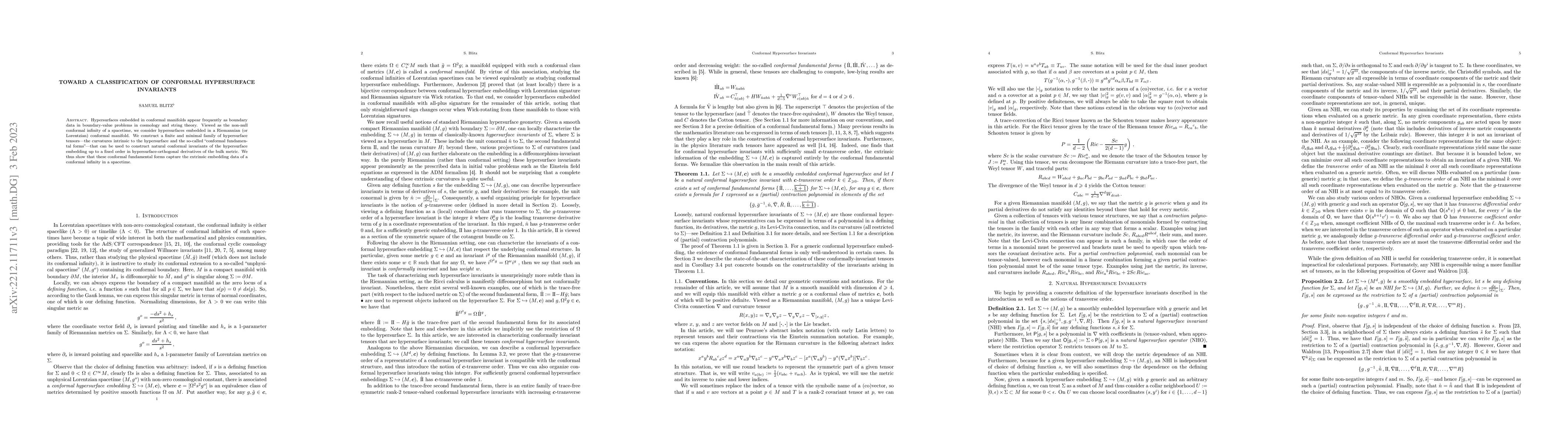 Thumbnail for Toward a Classification of Conformal Hypersurface Invariants