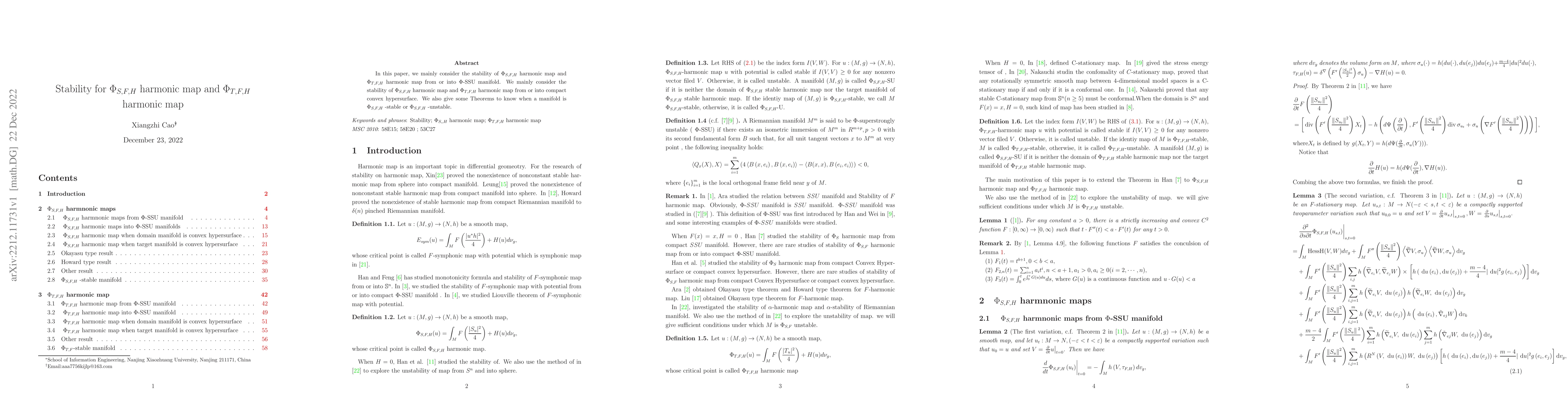 Thumbnail for Stability for $ \Phi_{S, F,H} $ harmonic map and $ \Phi_{T, F,H} $
  harmonic map