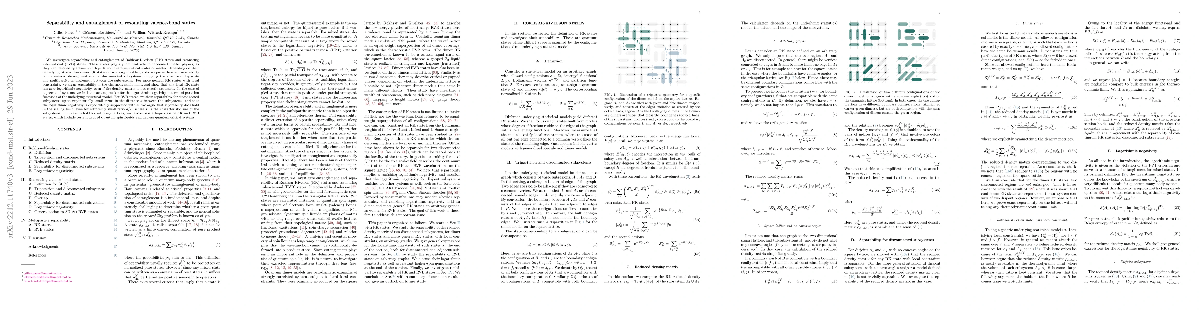 Thumbnail for Separability and entanglement of resonating valence-bond states