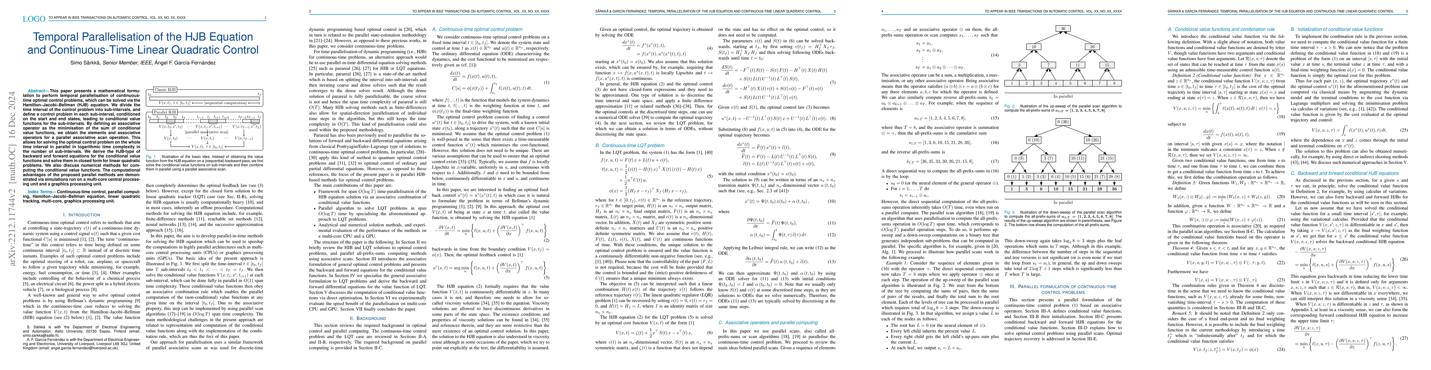 Thumbnail for Temporal Parallelisation of the HJB Equation and Continuous-Time Linear
  Quadratic Control