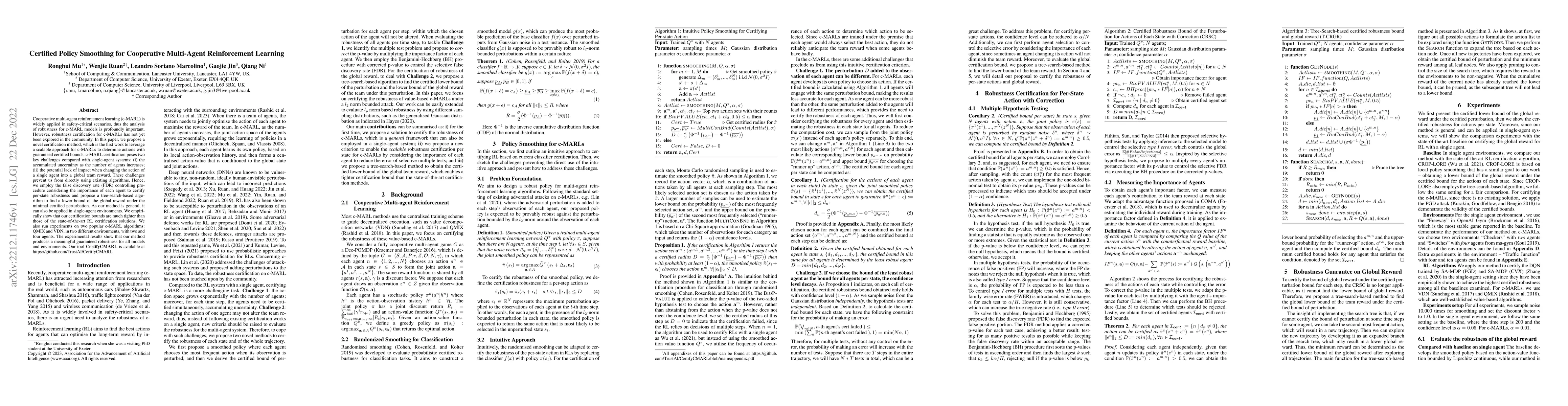 Thumbnail for Certified Policy Smoothing for Cooperative Multi-Agent Reinforcement
  Learning