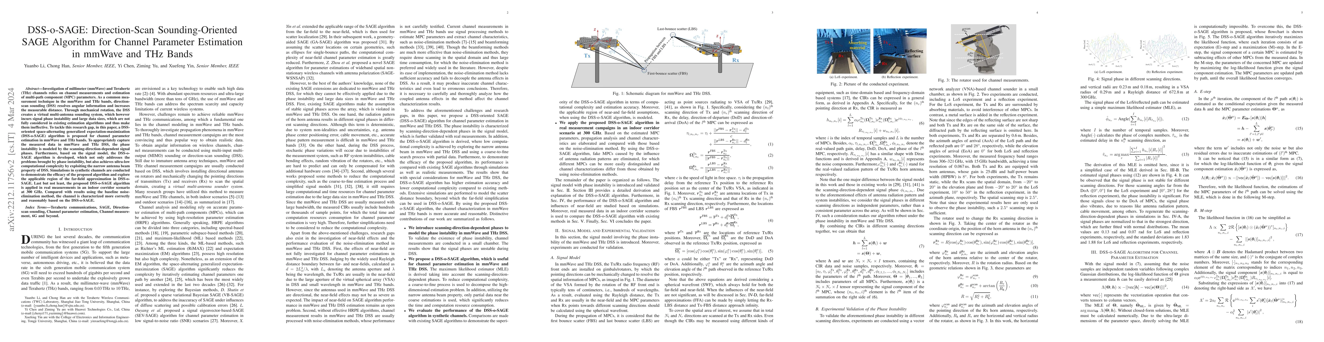 Thumbnail for DSS-o-SAGE: Direction-Scan Sounding-Oriented SAGE Algorithm for Channel
  Parameter Estimation in mmWave and THz Bands
