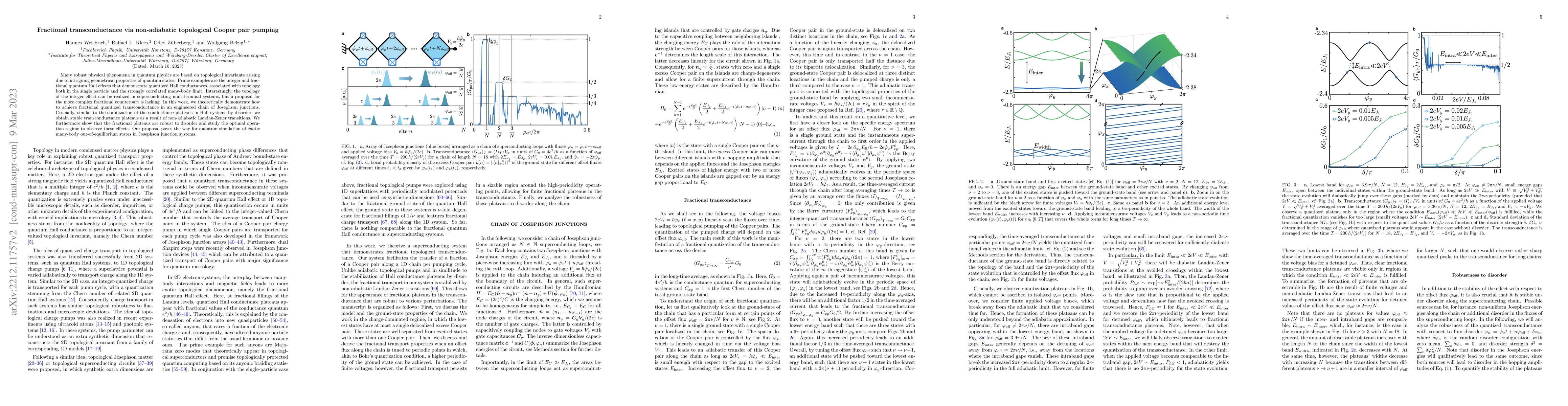 Thumbnail for Fractional transconductance via non-adiabatic topological Cooper pair
  pumping