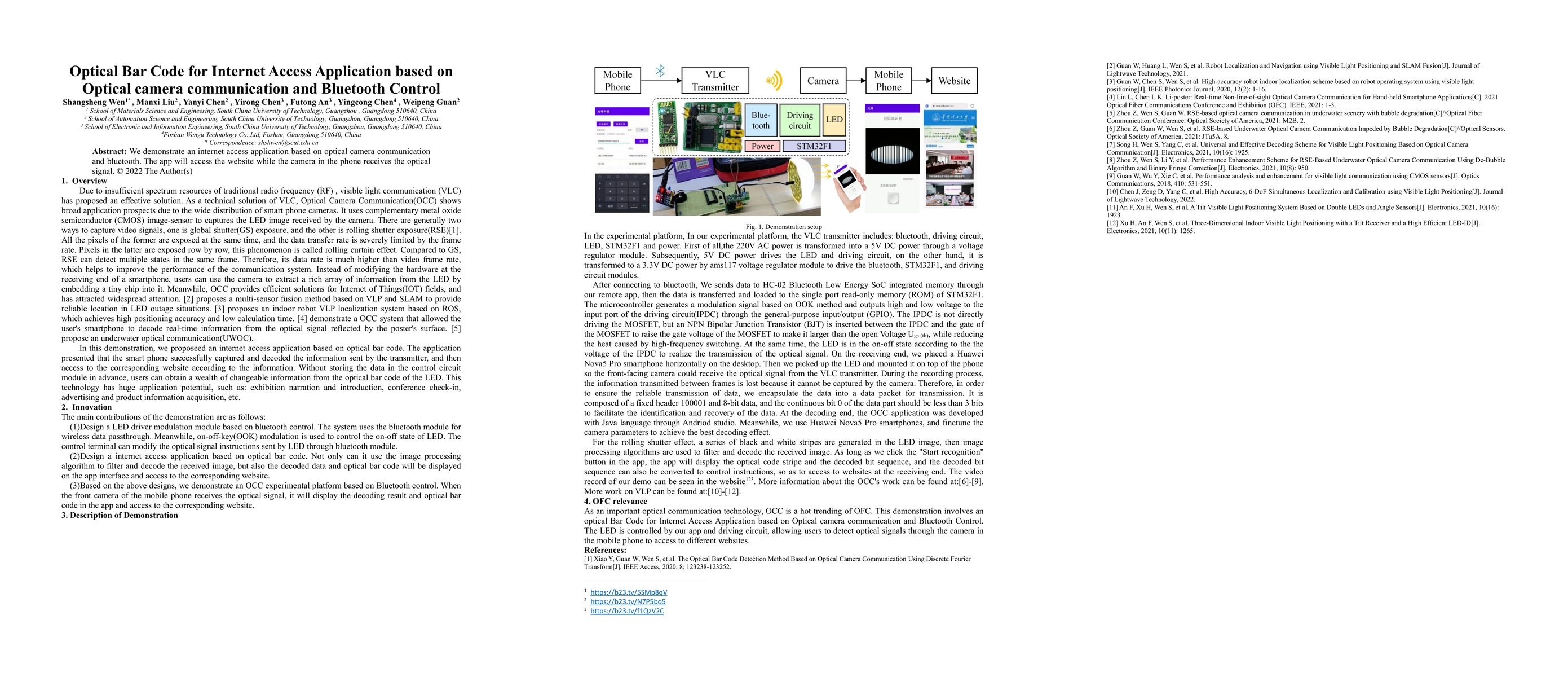 Thumbnail for Optical Bar Code for Internet Access Application based on Optical camera
  communication and Bluetooth Control