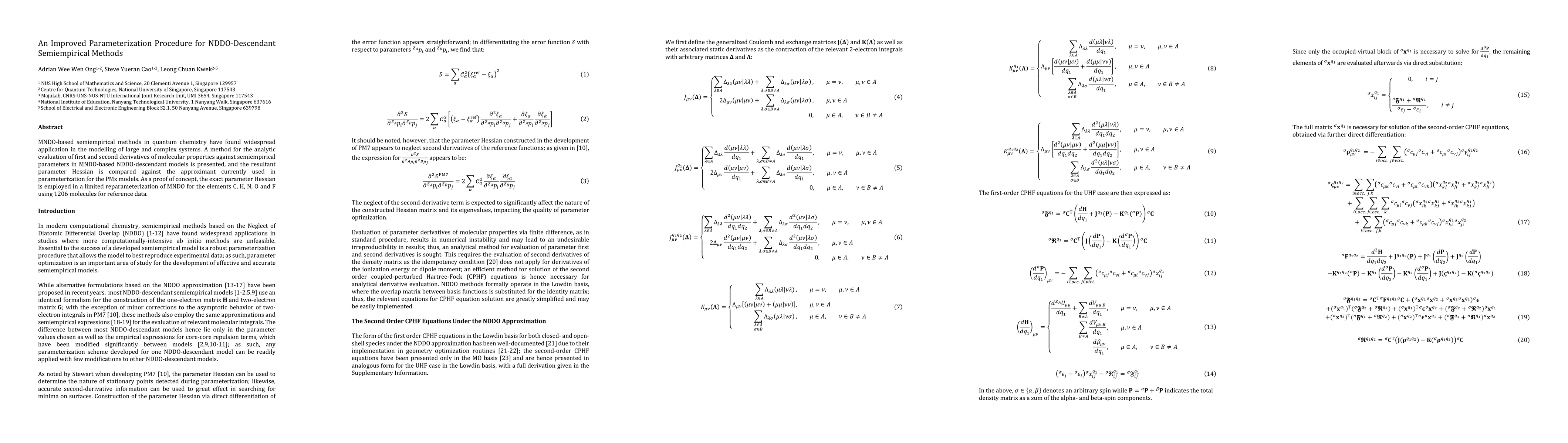 Thumbnail for An Improved Parameterization Procedure for NDDO-Descendant Semiempirical
  Methods