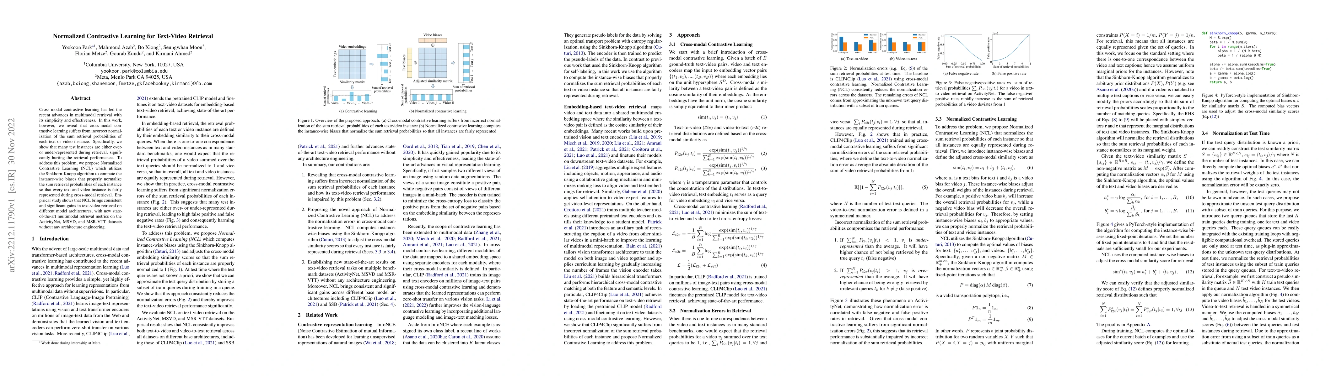 Thumbnail for Normalized Contrastive Learning for Text-Video Retrieval