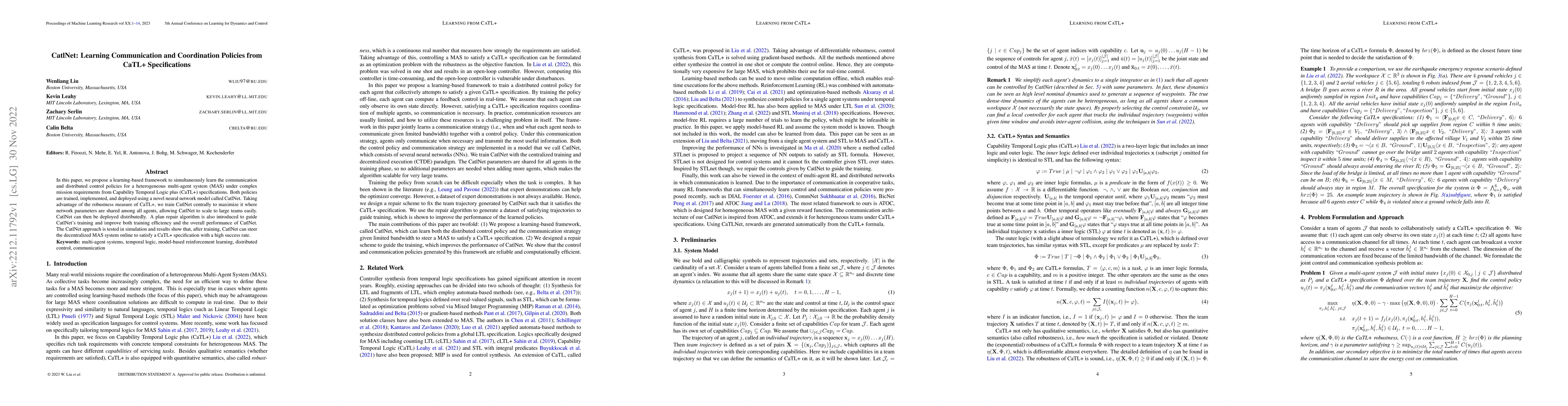 Thumbnail for CatlNet: Learning Communication and Coordination Policies from CaTL+
  Specifications