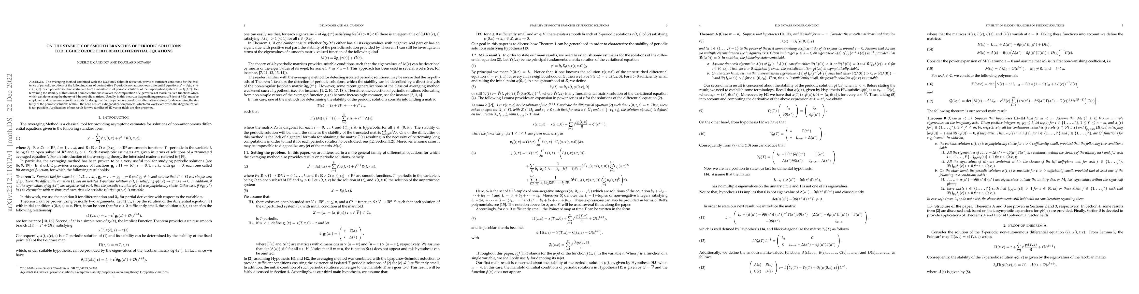 Thumbnail for On the stability of smooth branches of periodic solutions for higher
  order perturbed differential equations