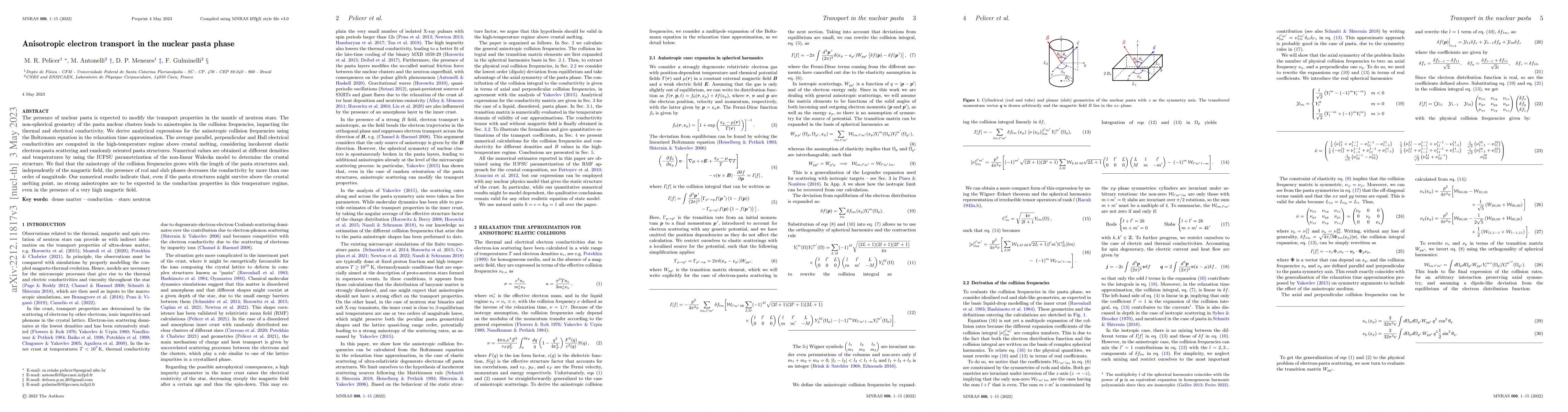 Thumbnail for Anisotropic electron transport in the nuclear pasta phase
