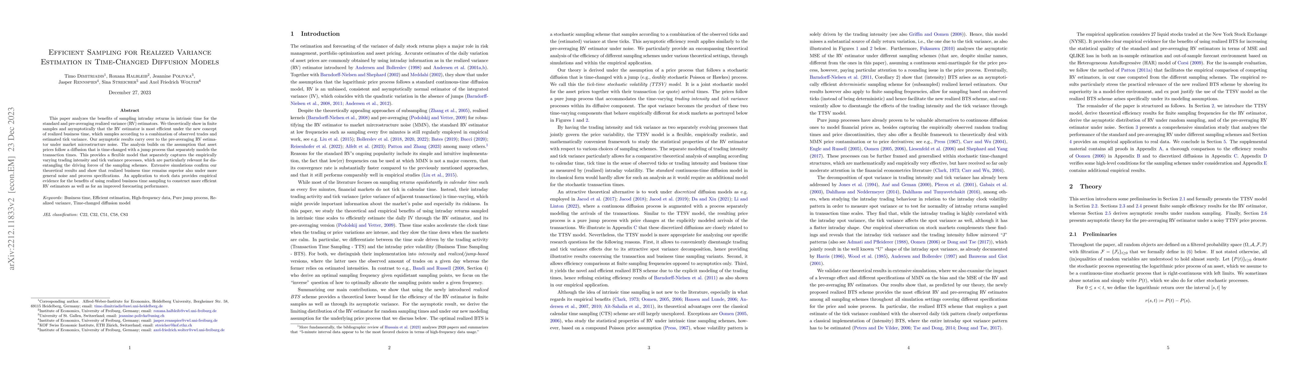Thumbnail for Efficient Sampling for Realized Variance Estimation in Time-Changed
  Diffusion Models