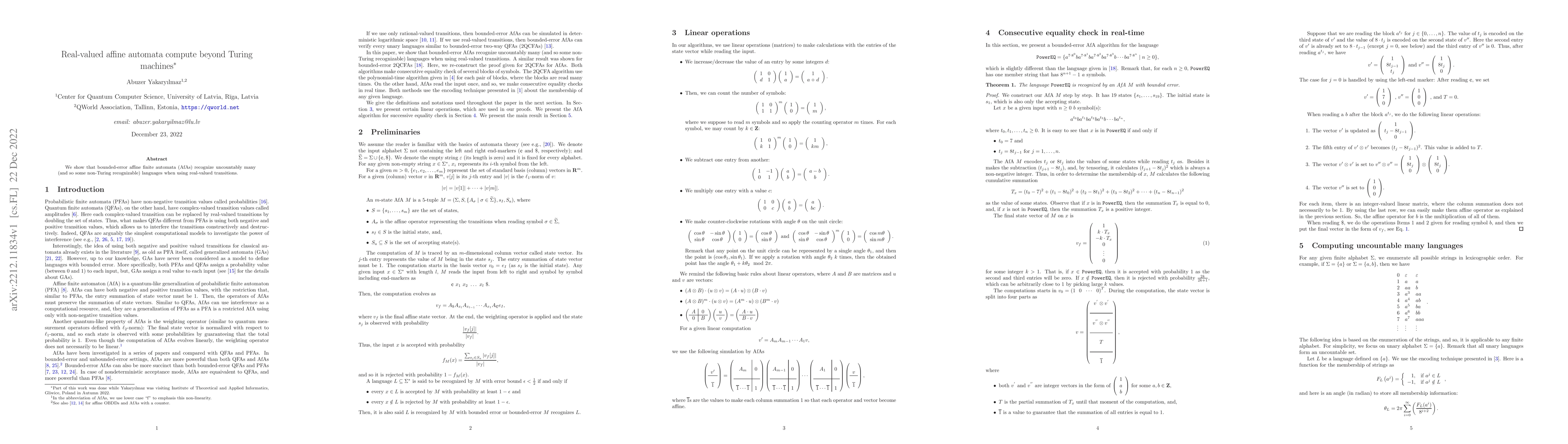 Thumbnail for Real-valued affine automata compute beyond Turing machines