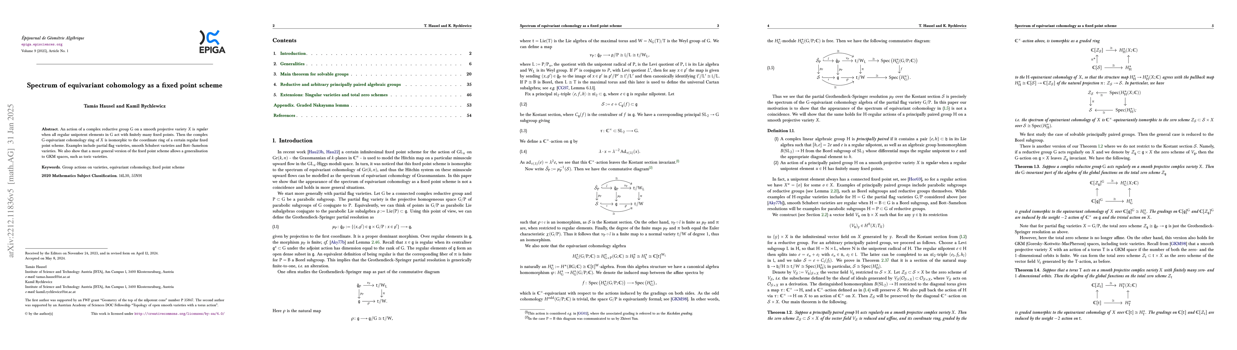 Thumbnail for Spectrum of equivariant cohomology as a fixed point scheme