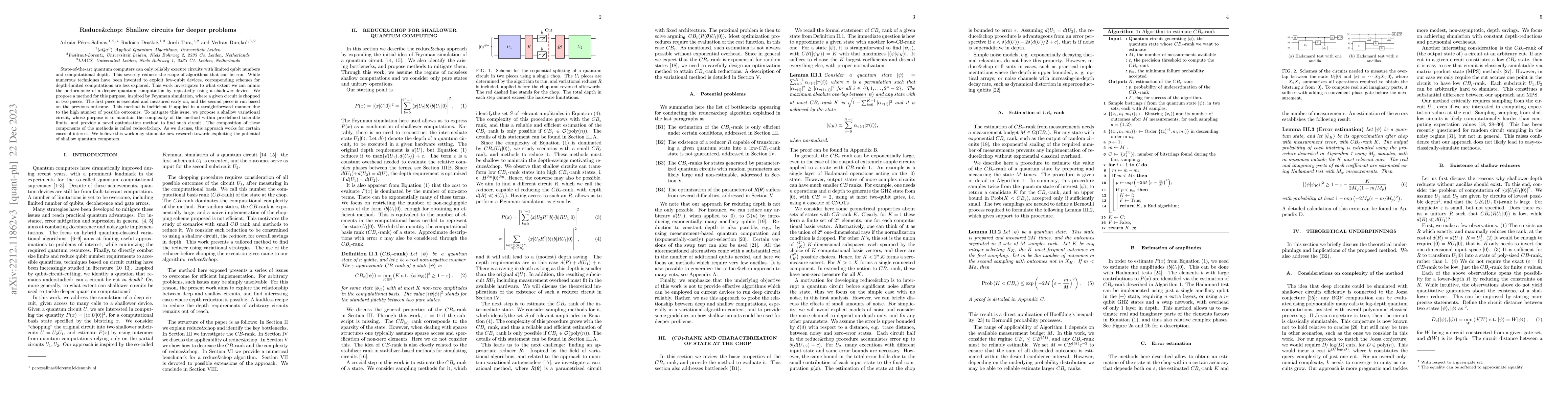 Thumbnail for Reduce&chop: Shallow circuits for deeper problems