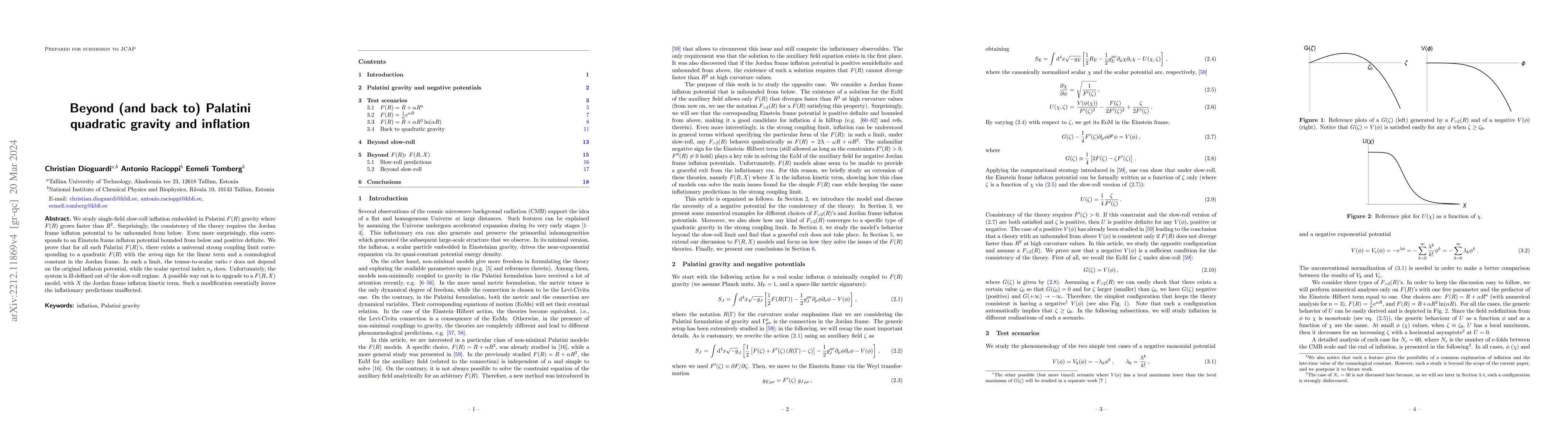 Thumbnail for Beyond (and back to) Palatini quadratic gravity and inflation