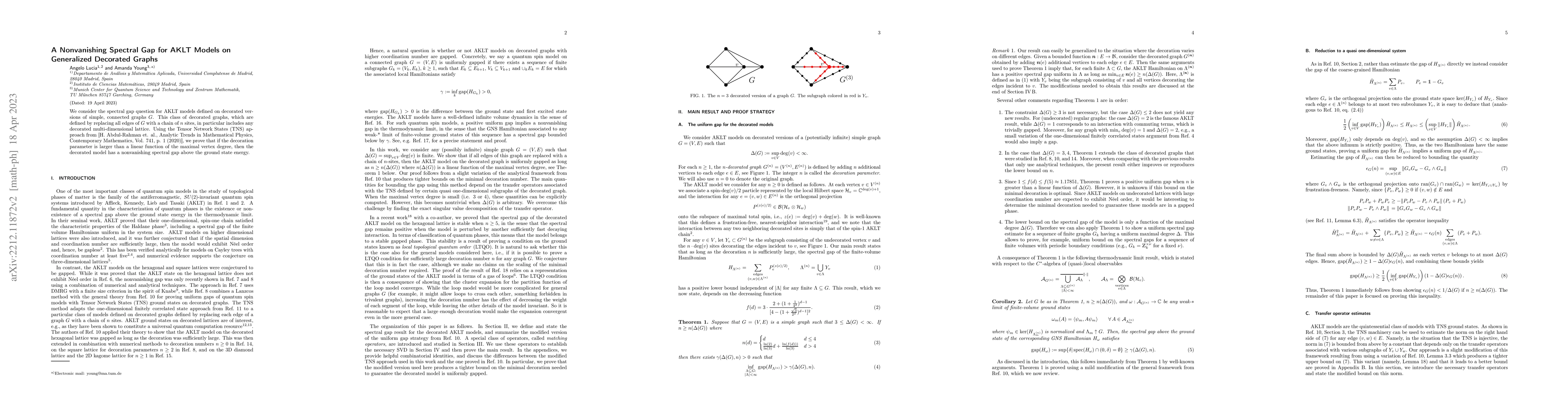 Thumbnail for A Nonvanishing Spectral Gap for AKLT Models on Generalized Decorated
  Graphs