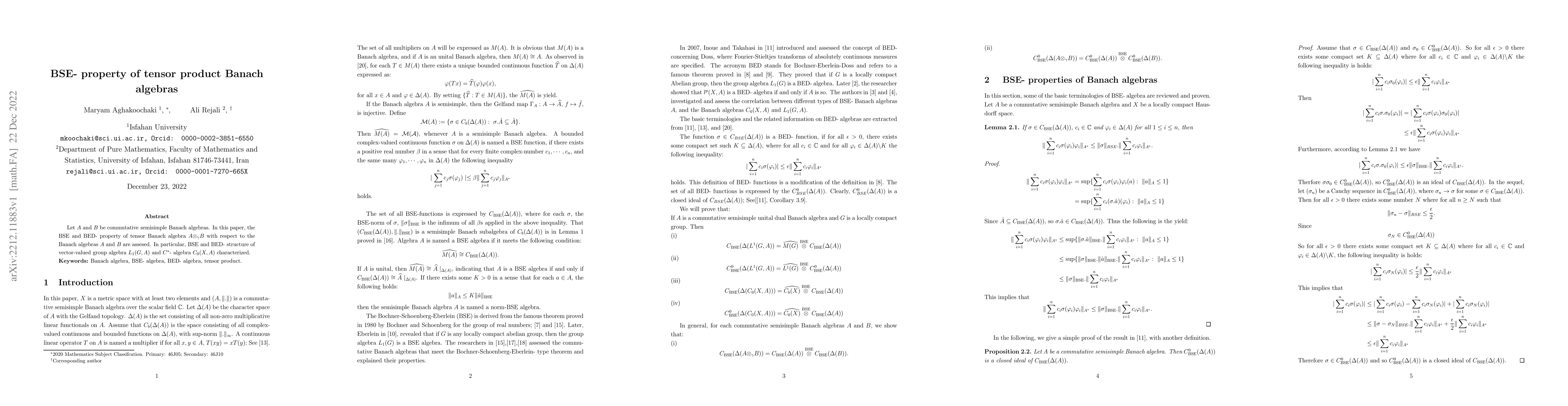 Thumbnail for BSE-property of tensor product Banach algebras
