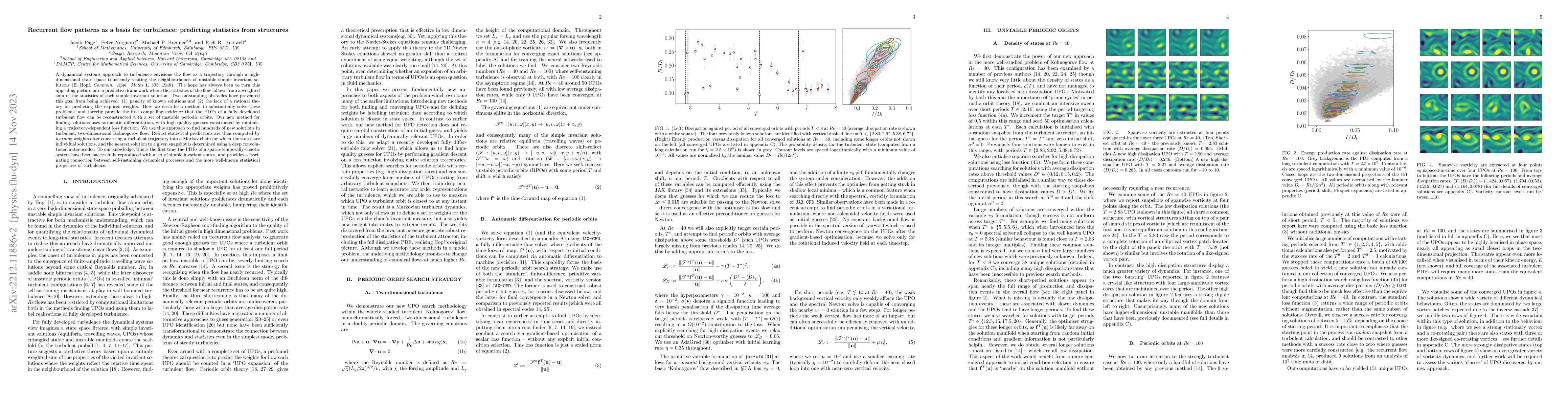 Thumbnail for Recurrent flow patterns as a basis for turbulence: predicting statistics
  from structures