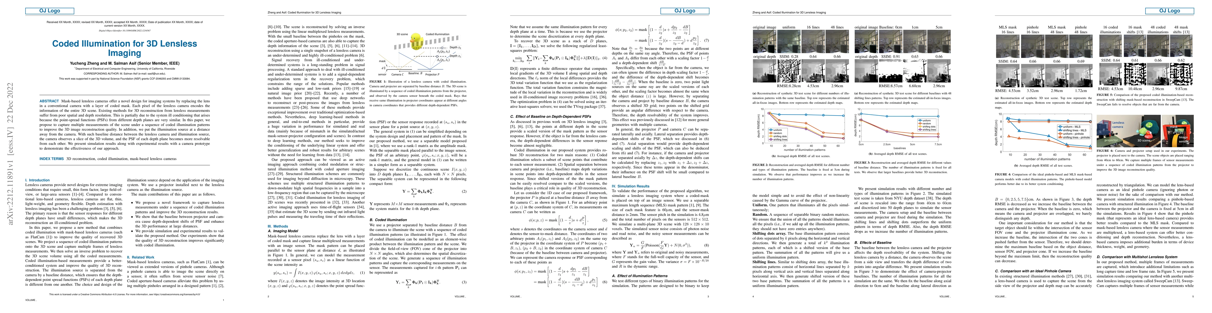 Thumbnail for Coded Illumination for 3D Lensless Imaging