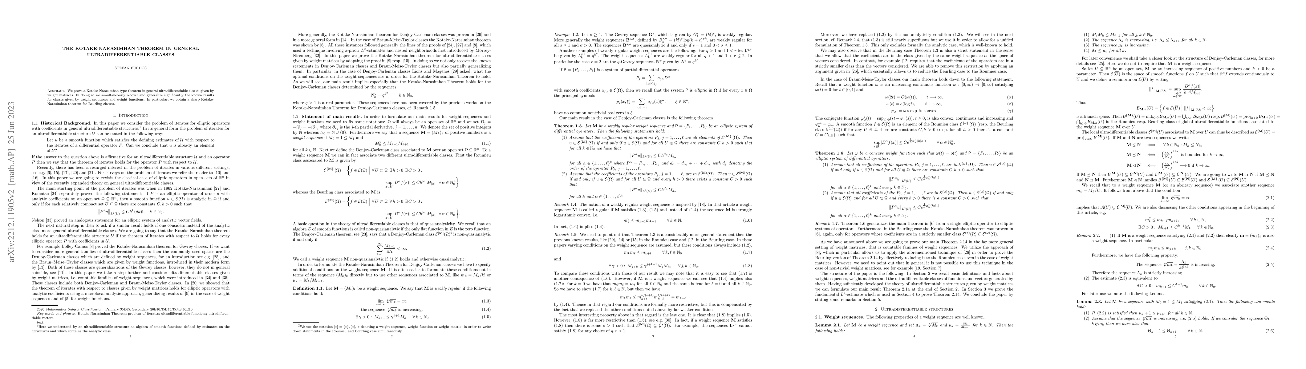 Thumbnail for The Kotake-Narasimhan Theorem in general ultradifferentiable classes
