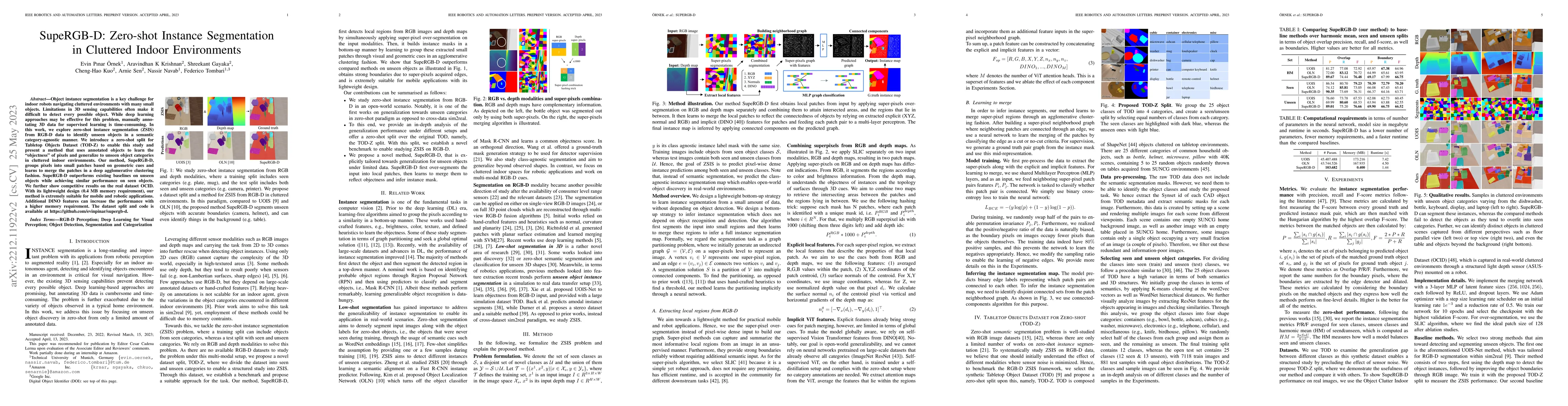 Thumbnail for SupeRGB-D: Zero-shot Instance Segmentation in Cluttered Indoor
  Environments