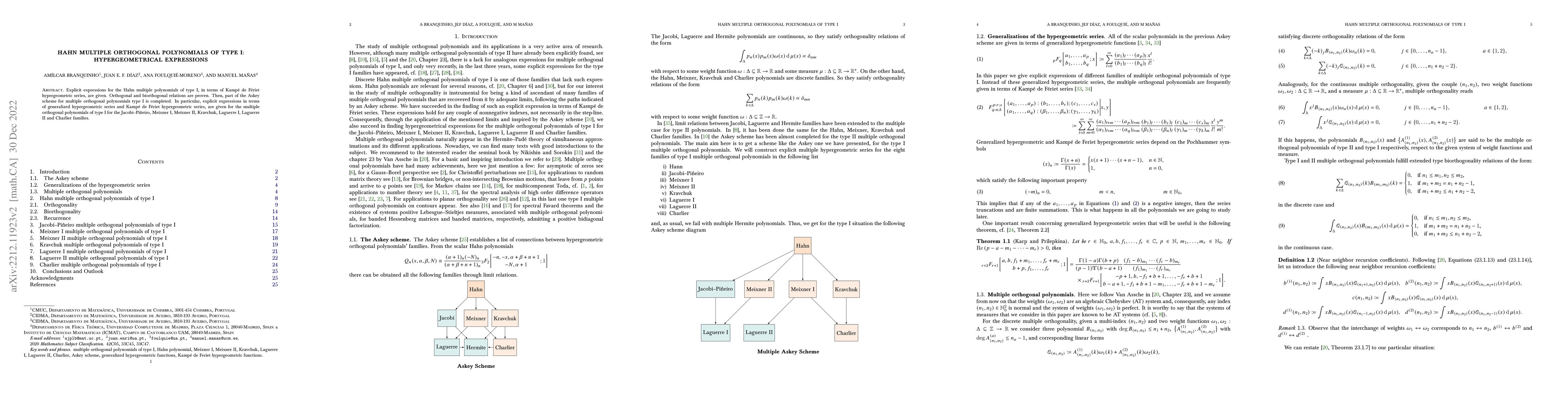 Thumbnail for Hahn multiple orthogonal polynomials of type I: Hypergeometrical
  expressions