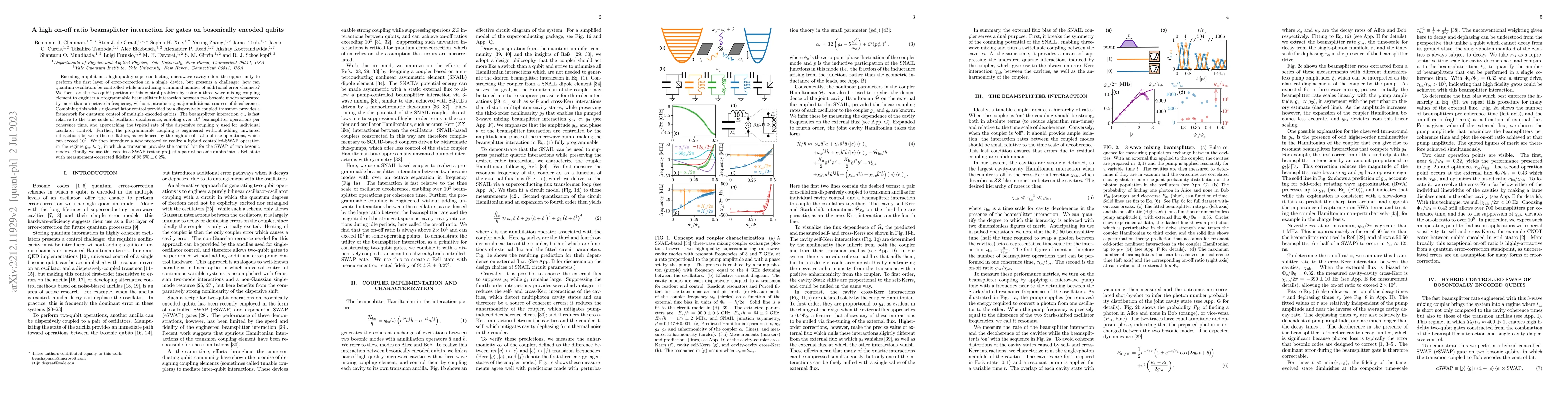 Thumbnail for A high on-off ratio beamsplitter interaction for gates on bosonically
  encoded qubits