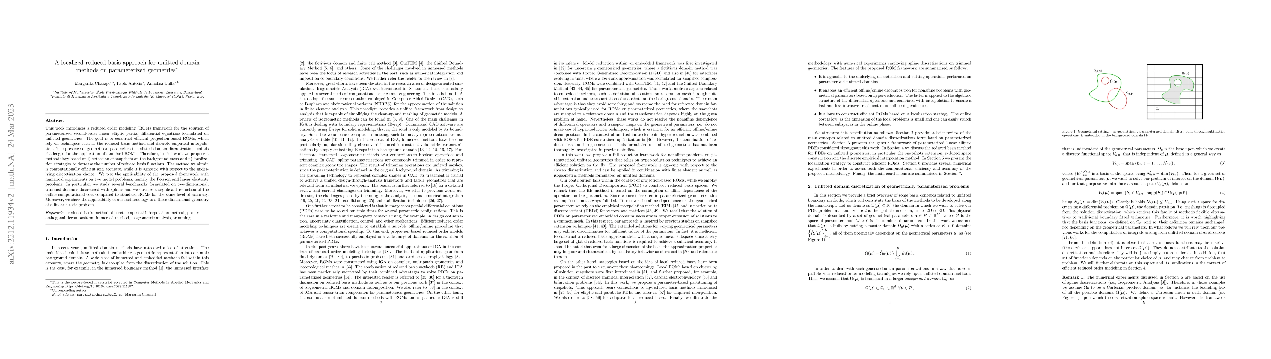 Thumbnail for A localized reduced basis approach for unfitted domain methods on
  parameterized geometries