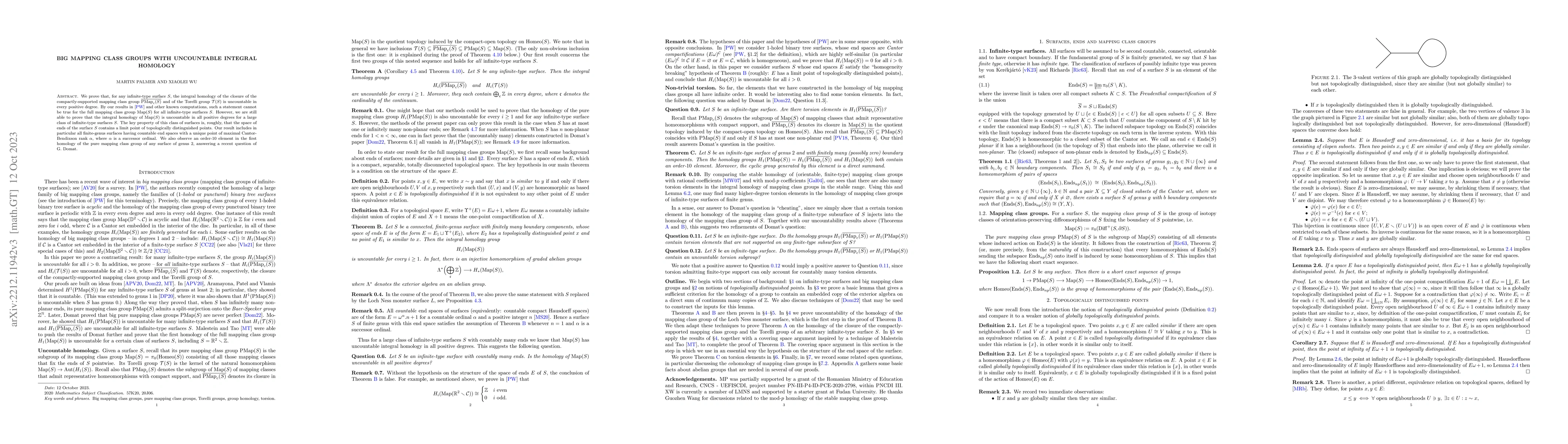 Thumbnail for Big mapping class groups with uncountable integral homology