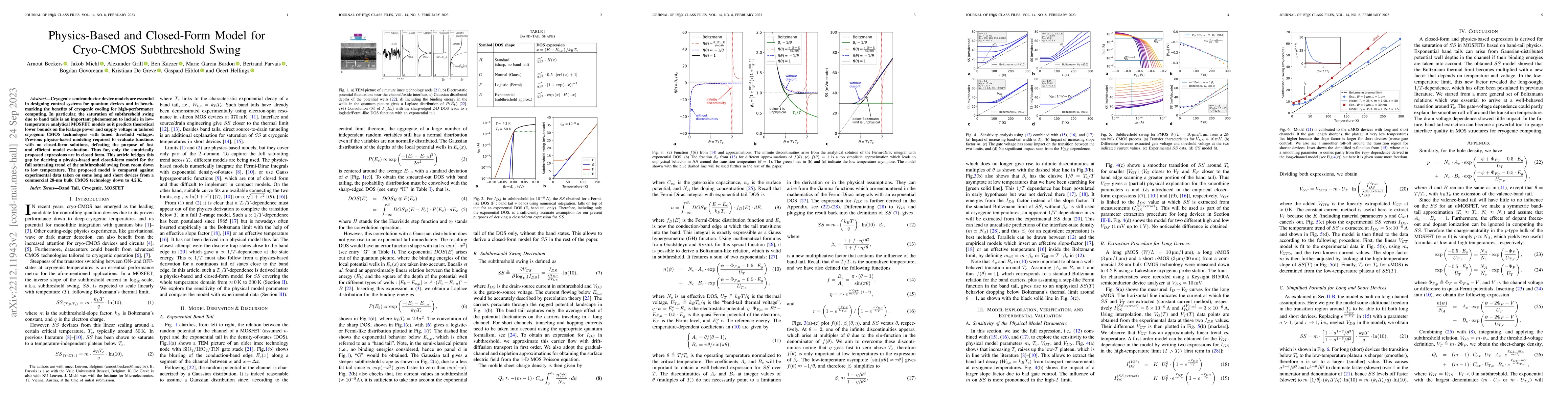 Thumbnail for Physics-Based and Closed-Form Model for Cryo-CMOS Subthreshold Swing
