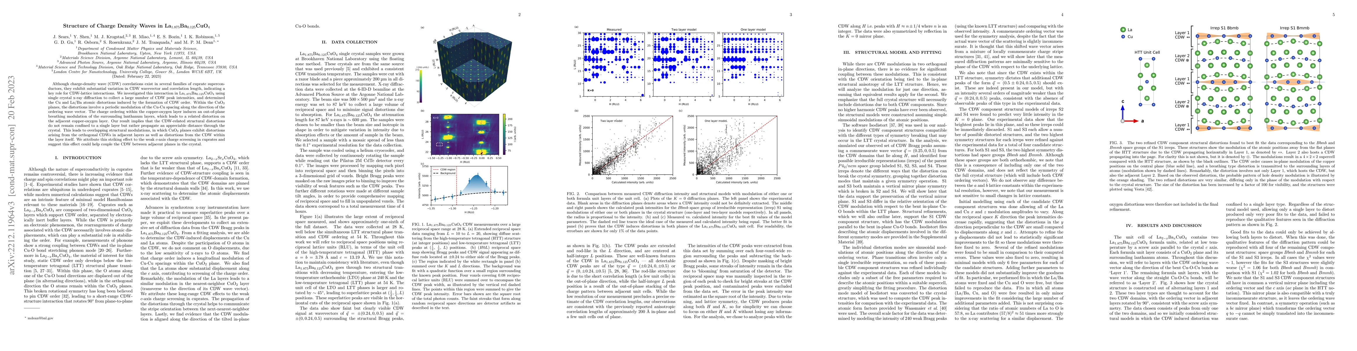 Thumbnail for Structure of Charge Density Waves in La$_{1.875}$Ba$_{0.125}$CuO$_4$