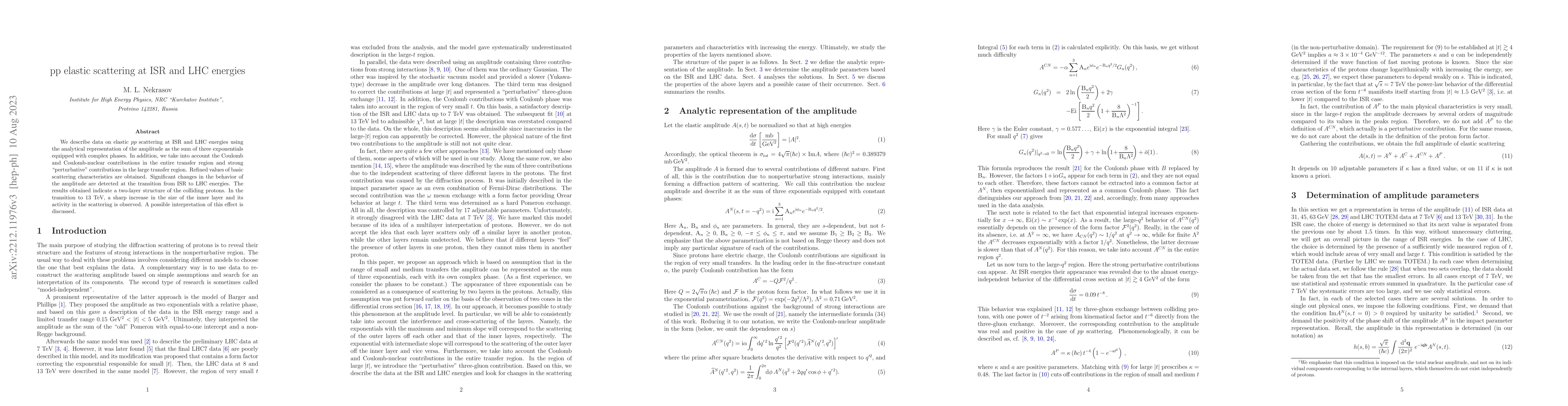 Thumbnail for pp elastic scattering at ISR and LHC energies