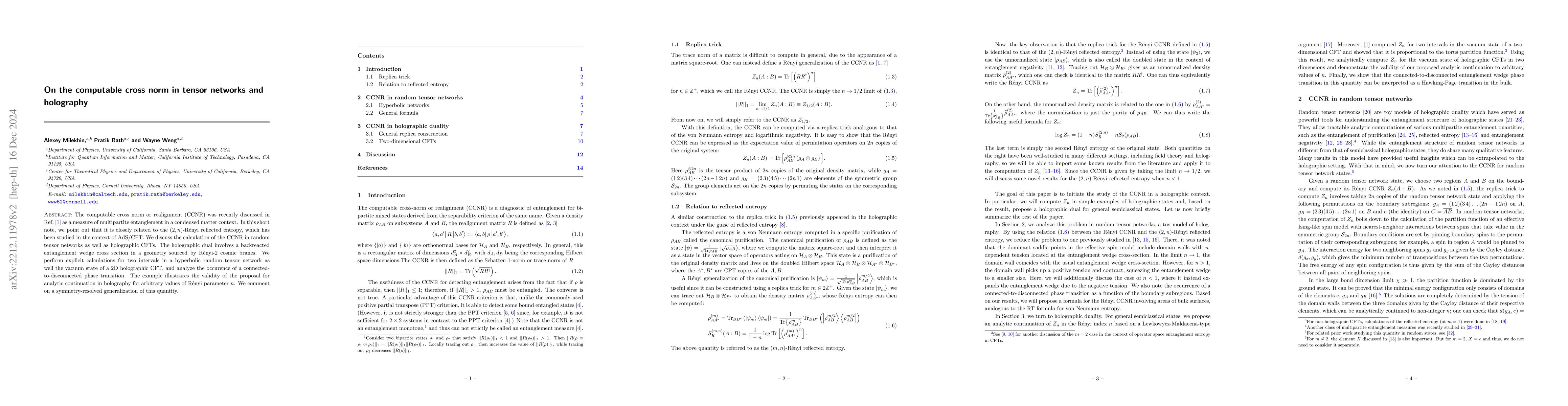 Thumbnail for Computable Cross Norm in Tensor Networks and Holography