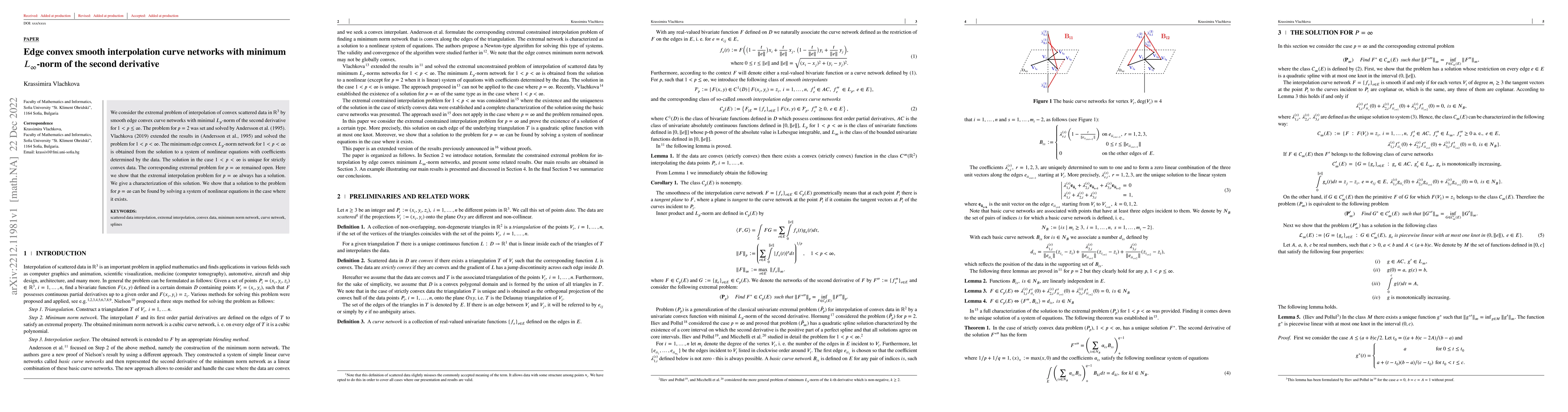 Thumbnail for Edge convex smooth interpolation curve networks with minimum
  $L_{\infty}$-norm of the second derivative