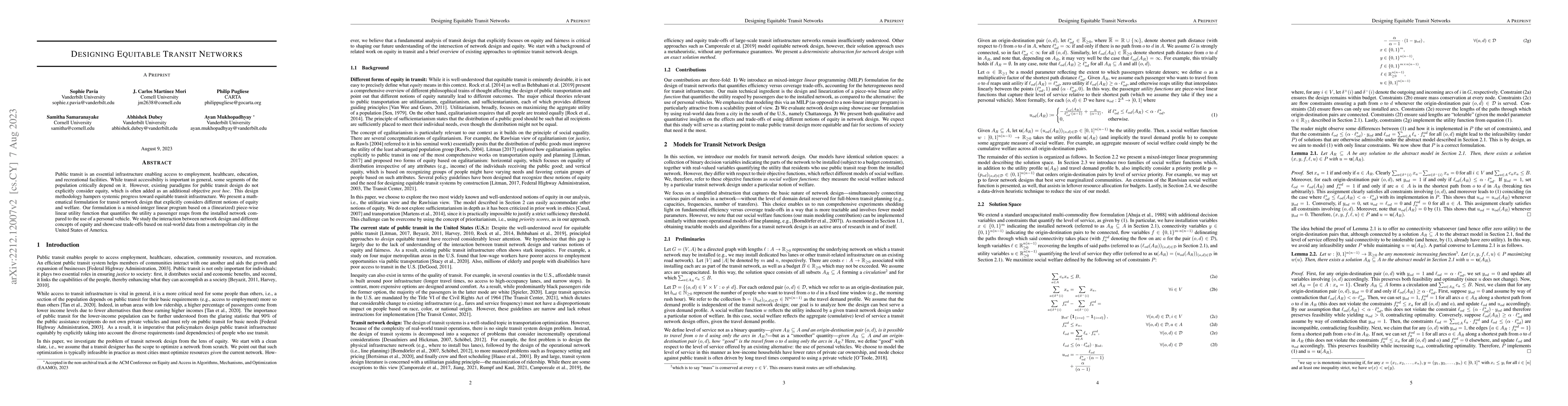 Thumbnail for Designing Equitable Transit Networks