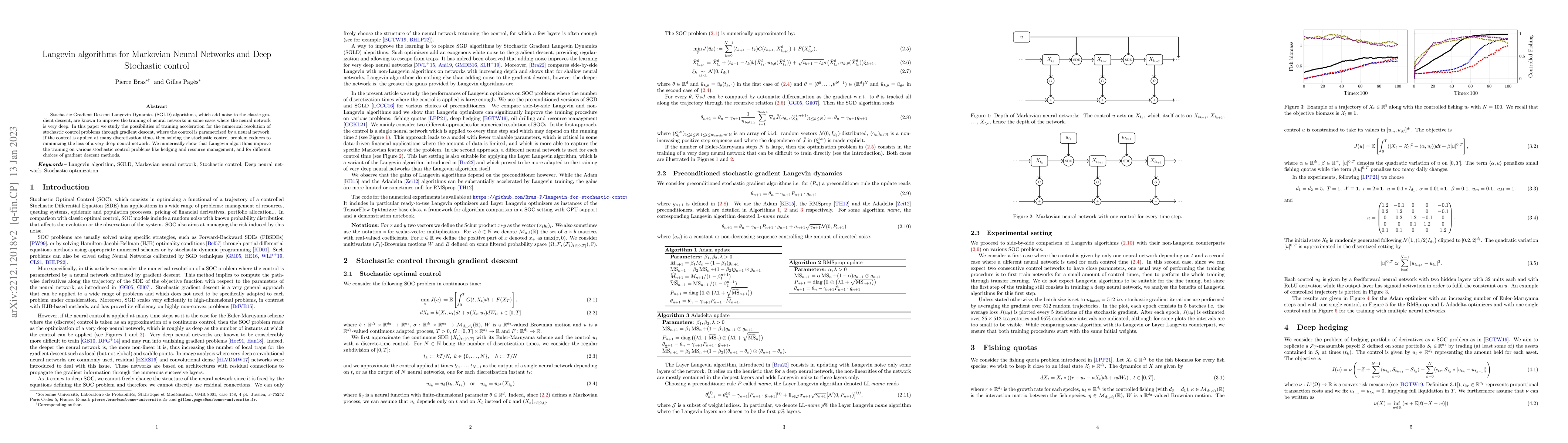 Thumbnail for Langevin algorithms for Markovian Neural Networks and Deep Stochastic
  control