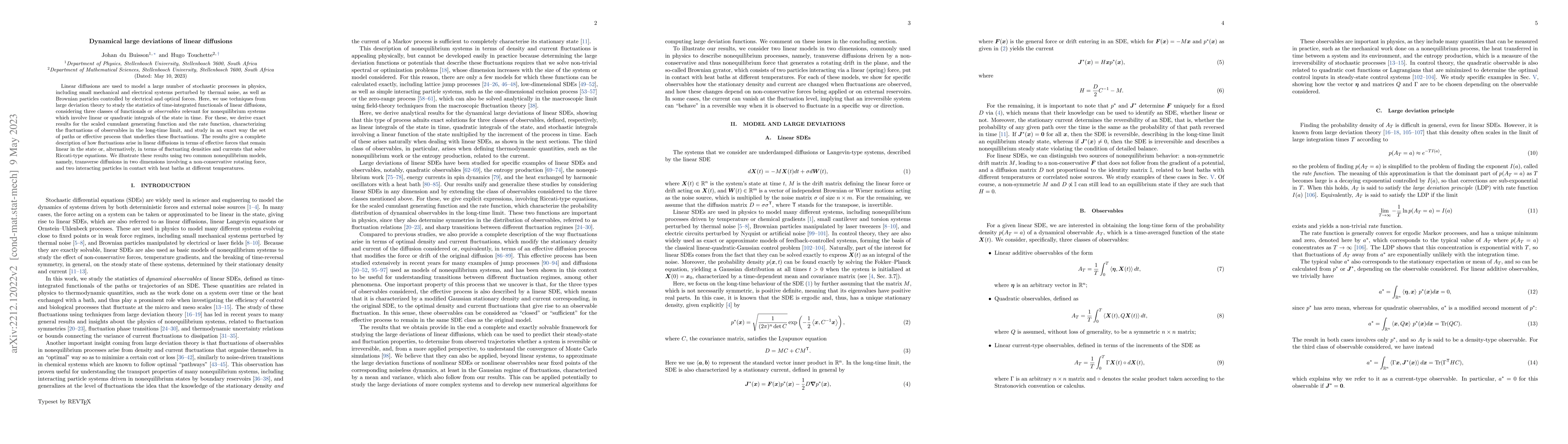 Thumbnail for Dynamical large deviations of linear diffusions