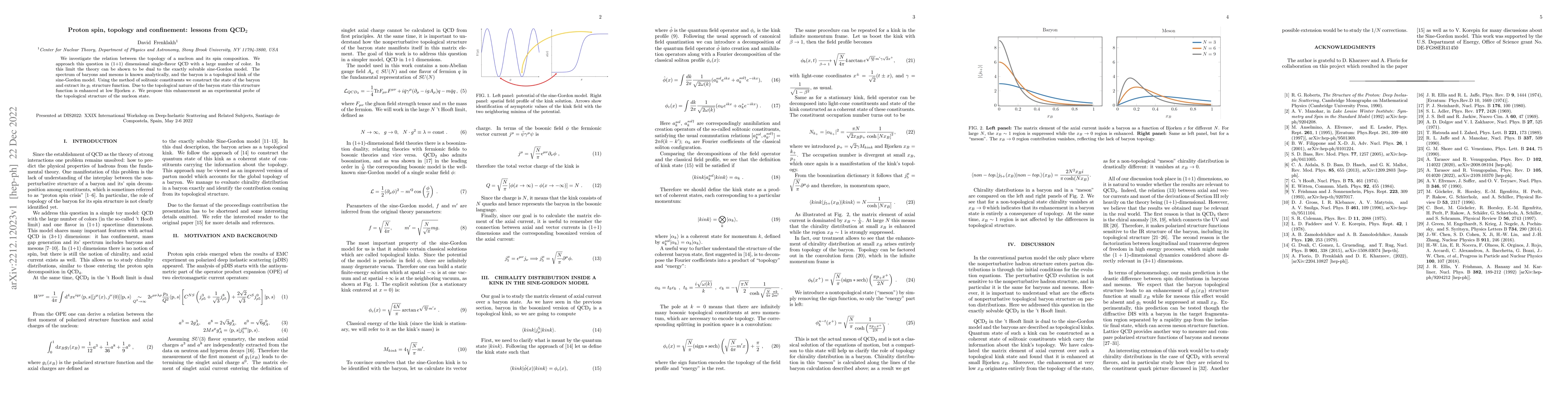 Thumbnail for Proton spin, topology and confinement: lessons from QCD$_2$