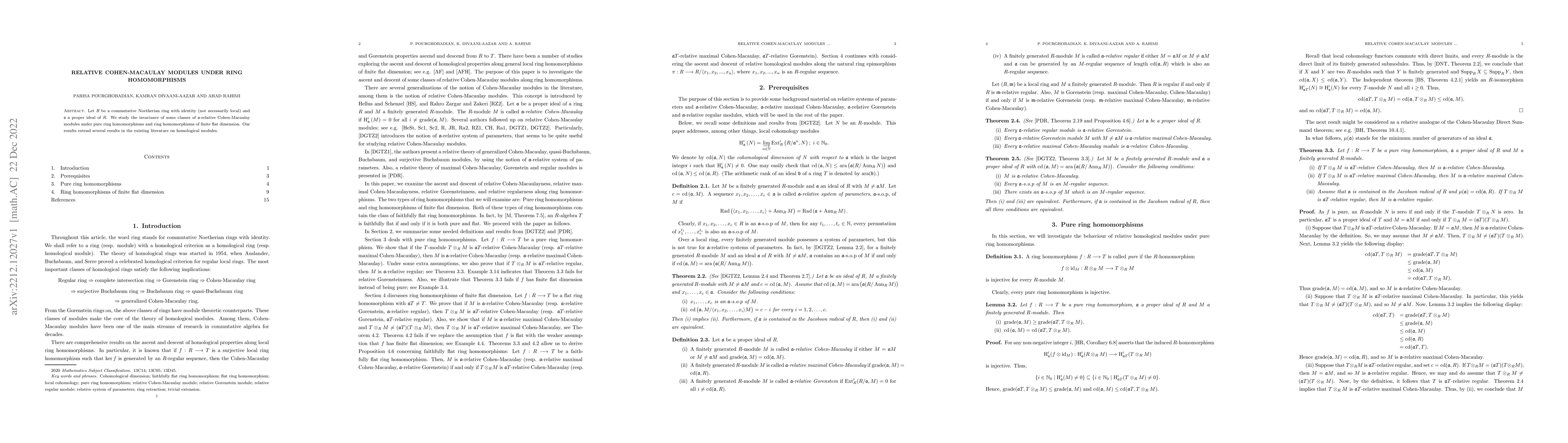 Thumbnail for Relative Cohen-Macaulay modules under ring homomorphisms