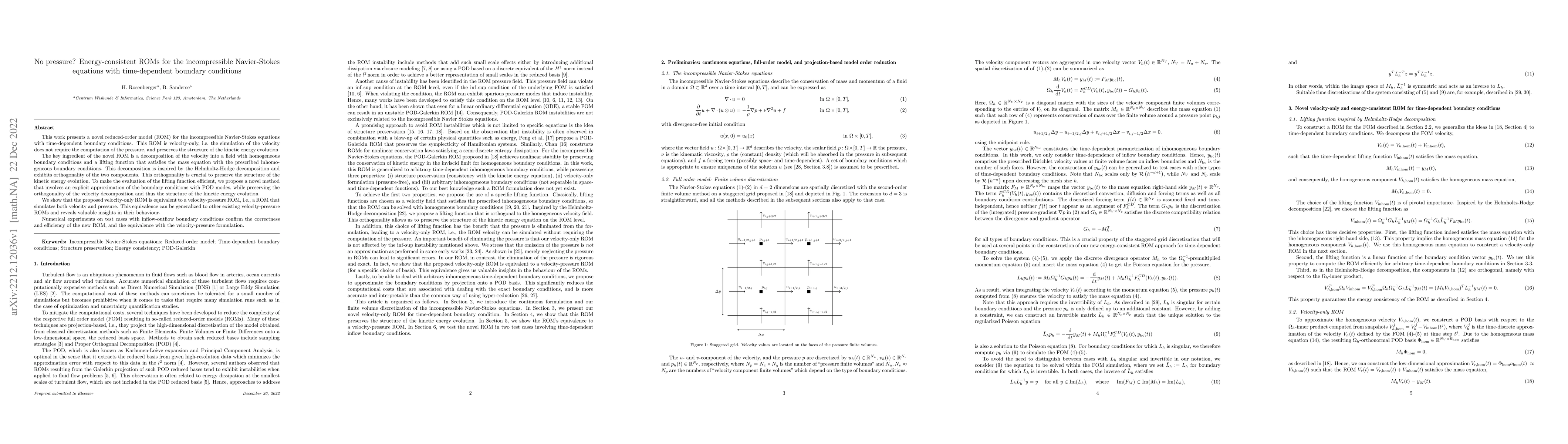 Thumbnail for No pressure? Energy-consistent ROMs for the incompressible Navier-Stokes
  equations with time-dependent boundary conditions