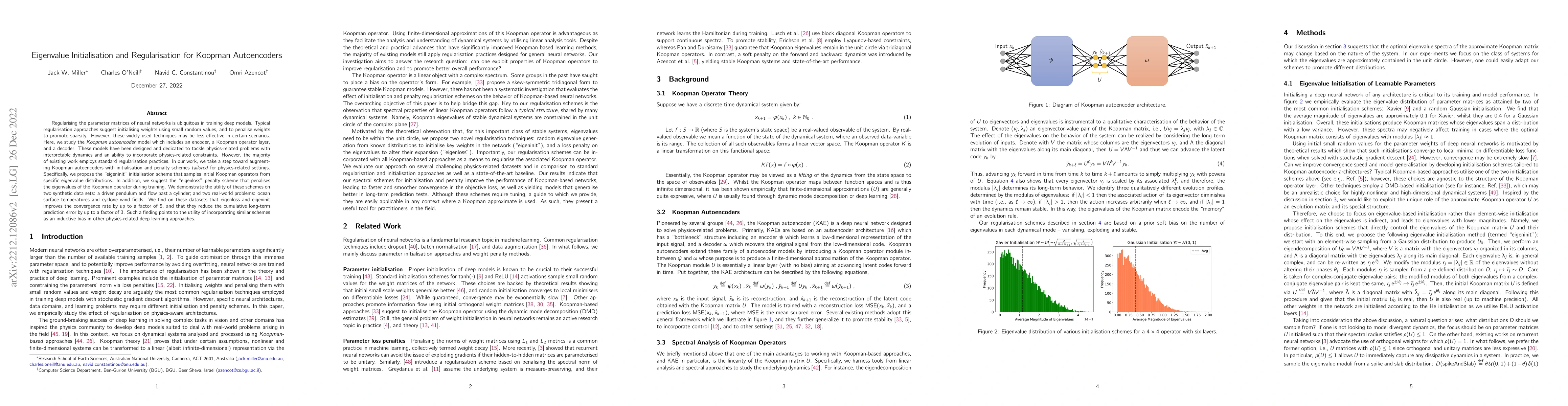 Thumbnail for Eigenvalue initialisation and regularisation for Koopman autoencoders