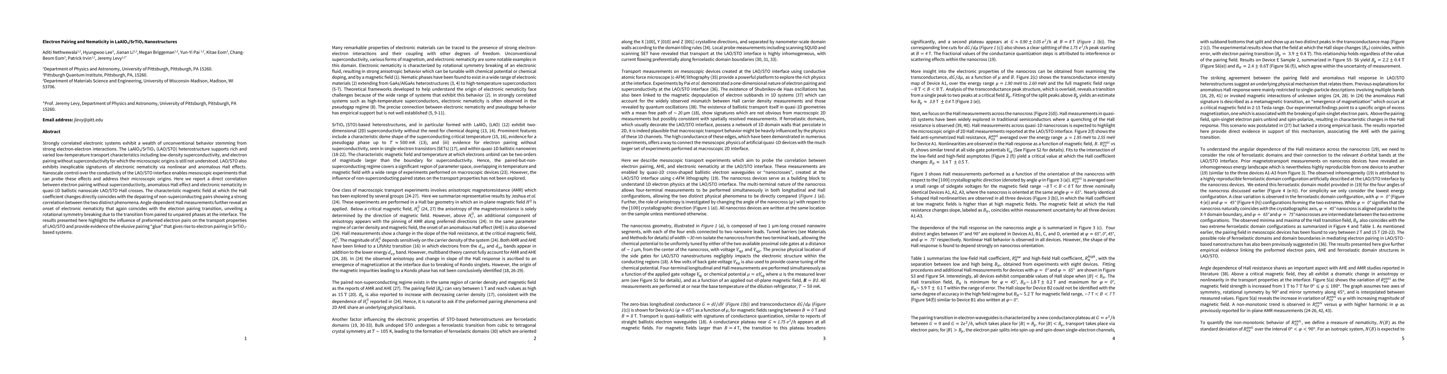 Thumbnail for Electron Pairing and Nematicity in LaAlO$_3$/SrTiO$_3$ Nanostructures