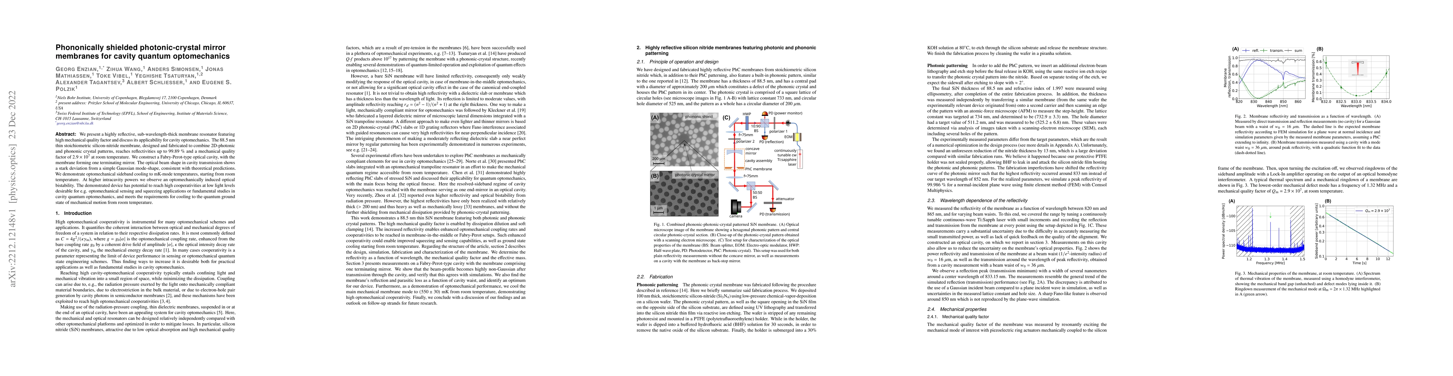 Thumbnail for Phononically shielded photonic-crystal mirror membranes for cavity
  quantum optomechanics
