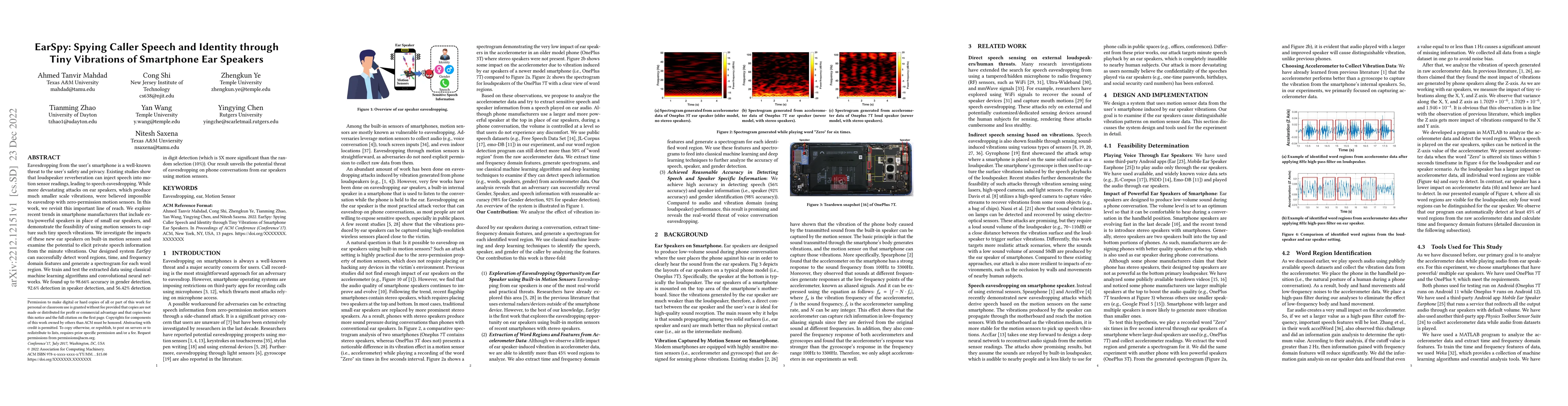 Thumbnail for EarSpy: Spying Caller Speech and Identity through Tiny Vibrations of
  Smartphone Ear Speakers