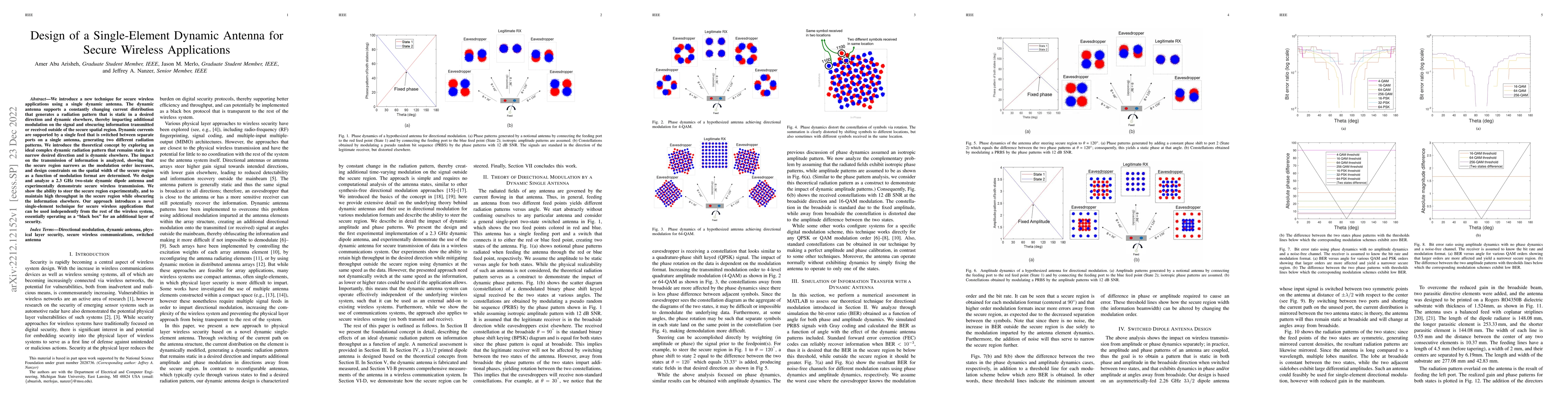 Thumbnail for Design of a Single-Element Dynamic Antenna for Secure Wireless
  Applications