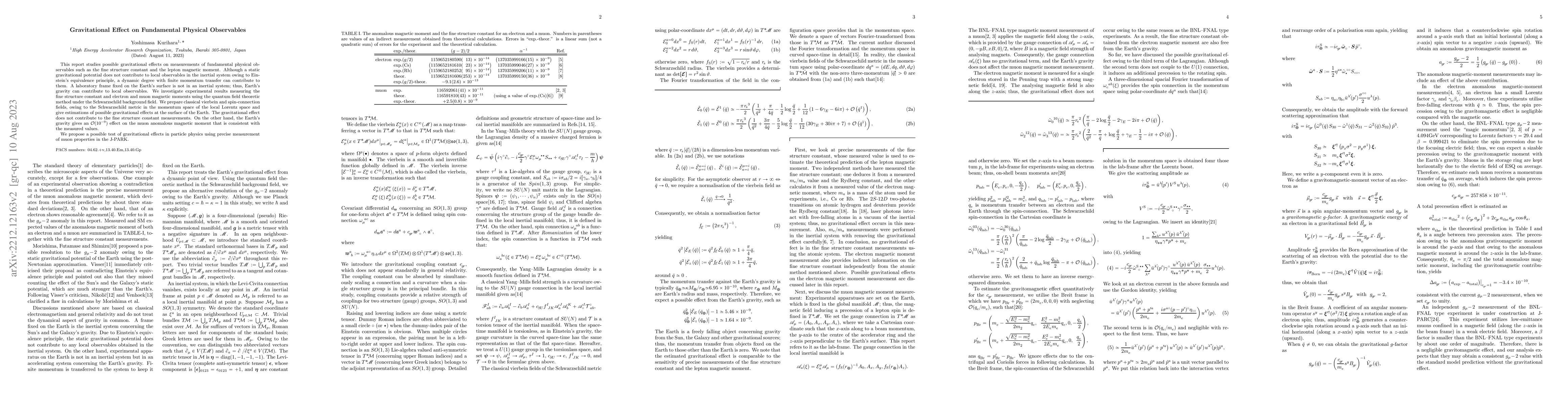Thumbnail for Gravitational Effect on Fundamental Physical Observables