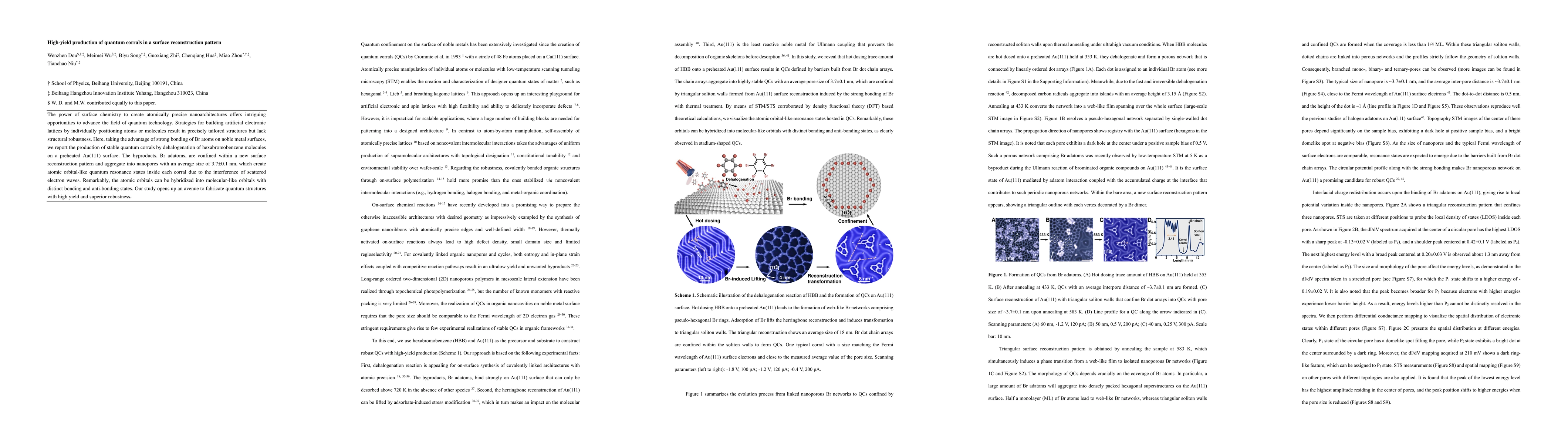 Thumbnail for High-yield production of quantum corrals in a surface reconstruction
  pattern