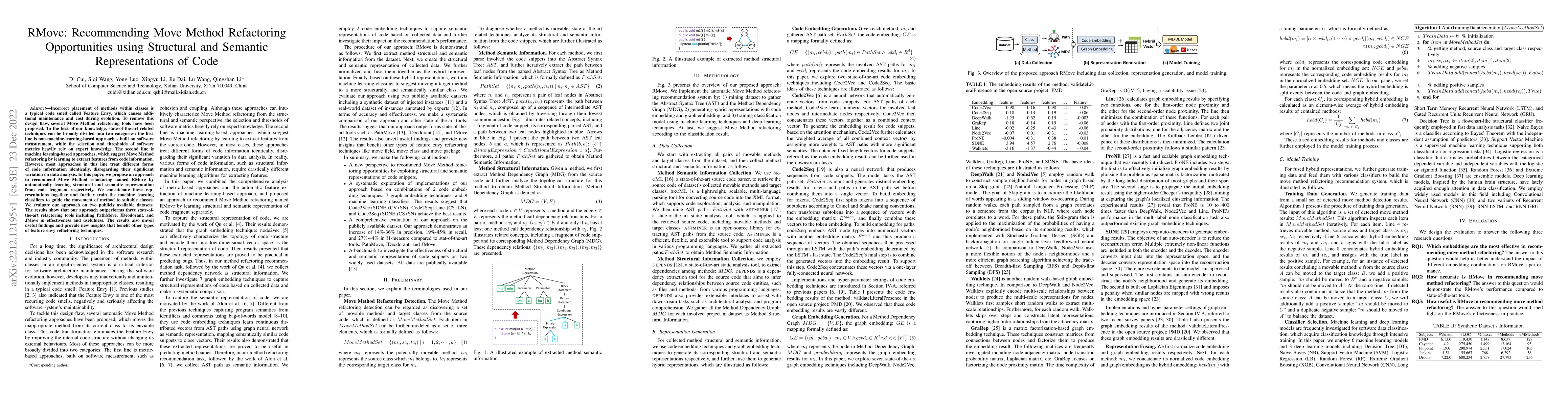 Thumbnail for RMove: Recommending Move Method Refactoring Opportunities using
  Structural and Semantic Representations of Code