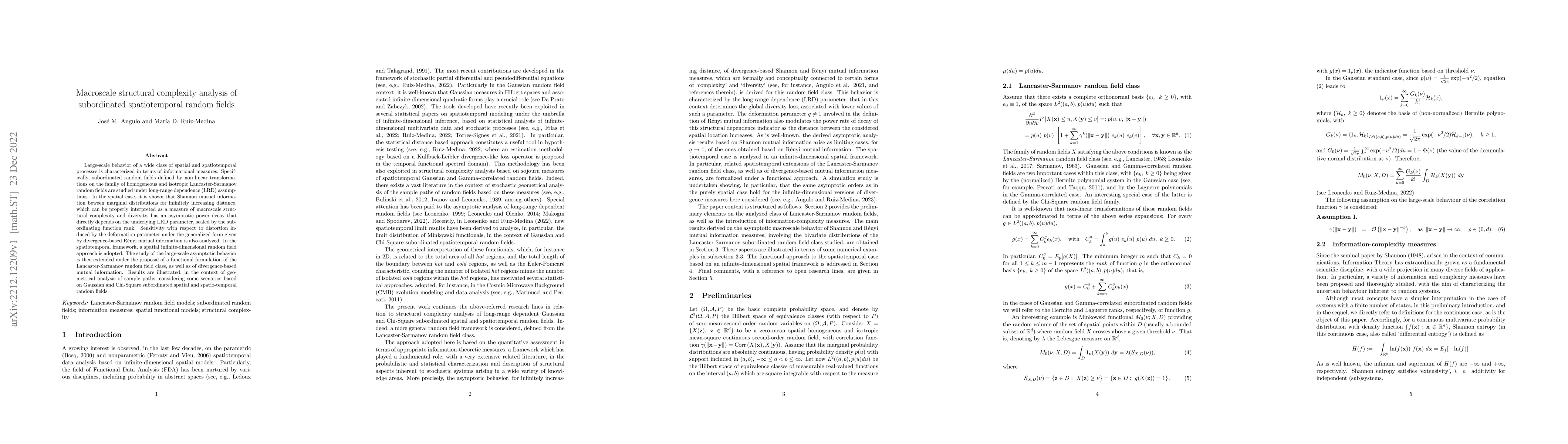 Thumbnail for Macroscale structural complexity analysis of subordinated spatiotemporal
  random fields